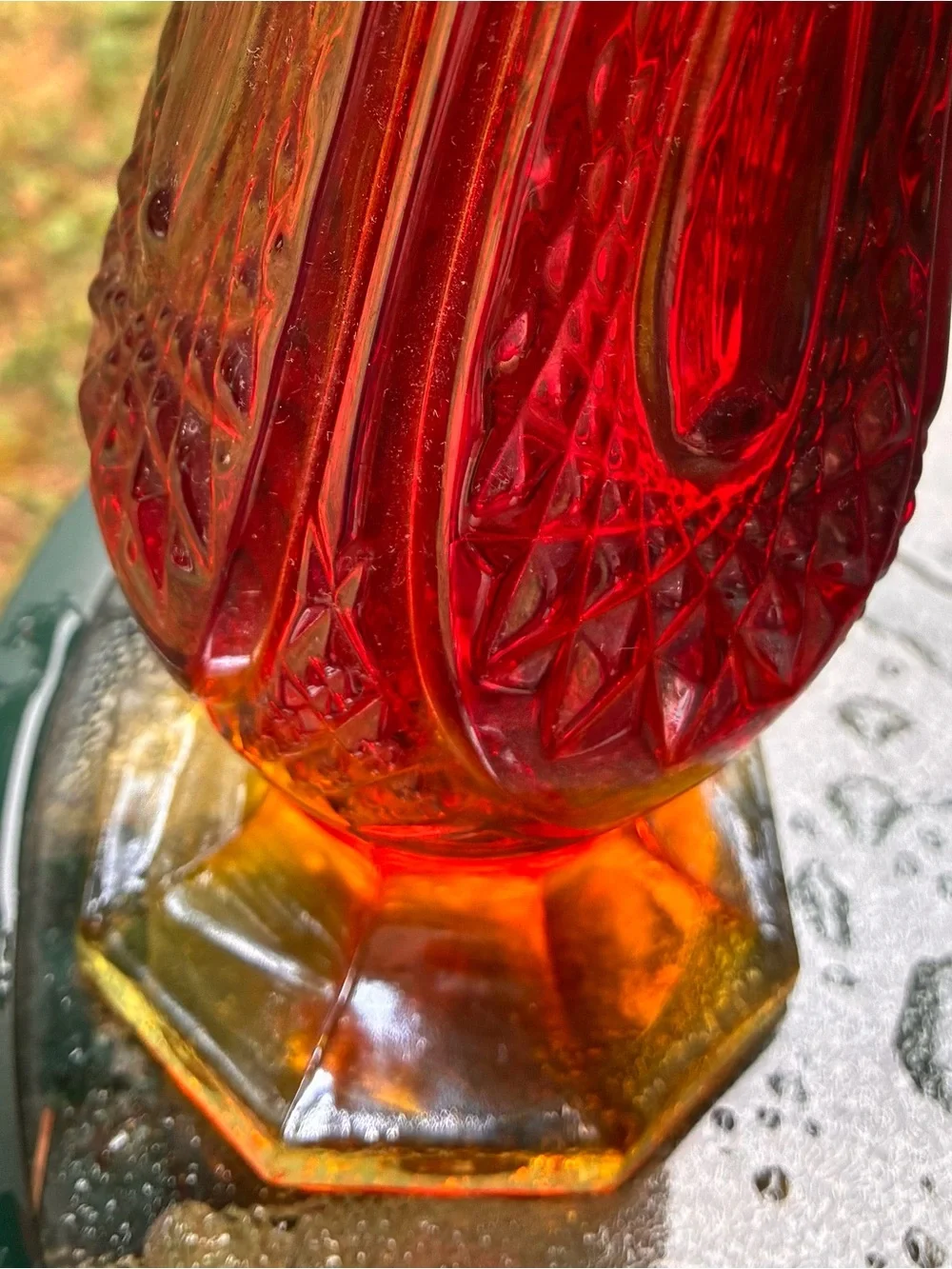 Vintage Indiana Glass Swung Glass Vase